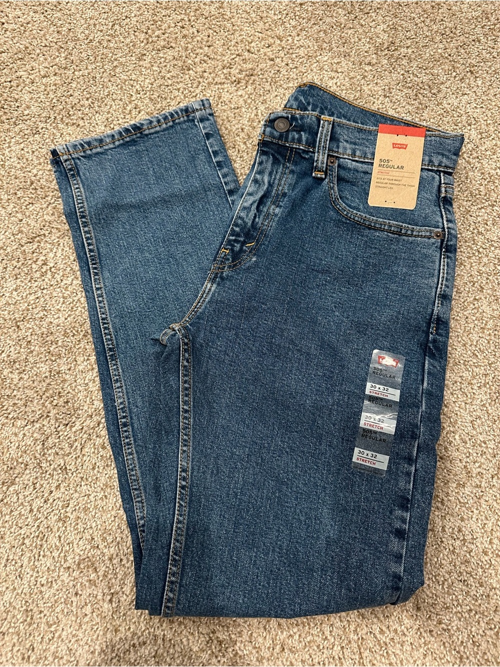 Levi's Men's Straight-Leg Jeans in Dark Blue Denim